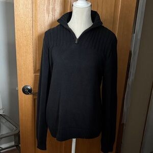 Ralph Lauren Men's Black Zip-Up Sweater